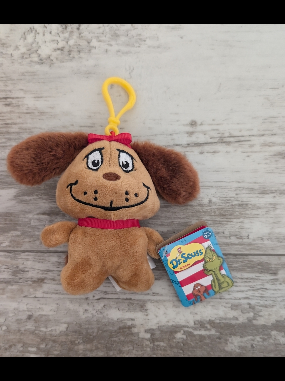 Dr. Seuss Brown Puppy Plush Clip Keychain